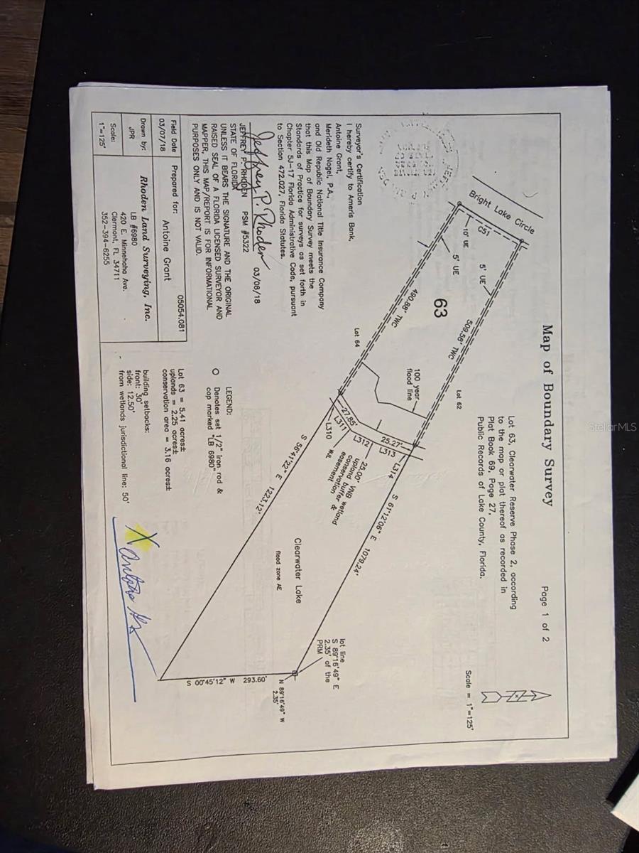Survey - 3117 BRIGHT LAKE CIR #lot 63, GROVELAND