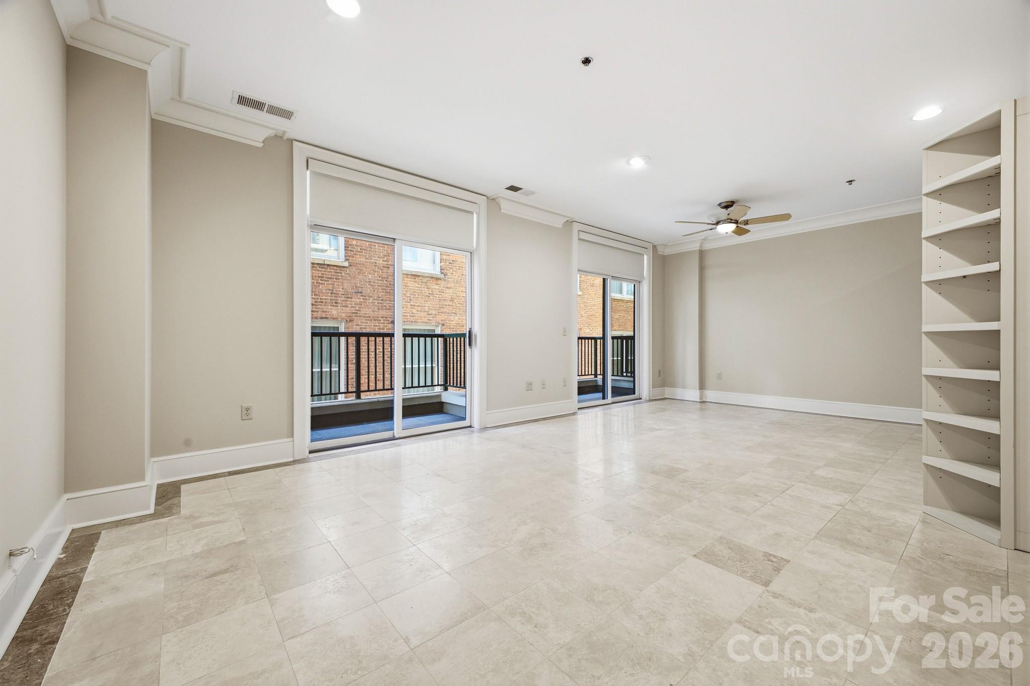 Double Balconies in Living Area - 21 Battery Park Avenue, Asheville
