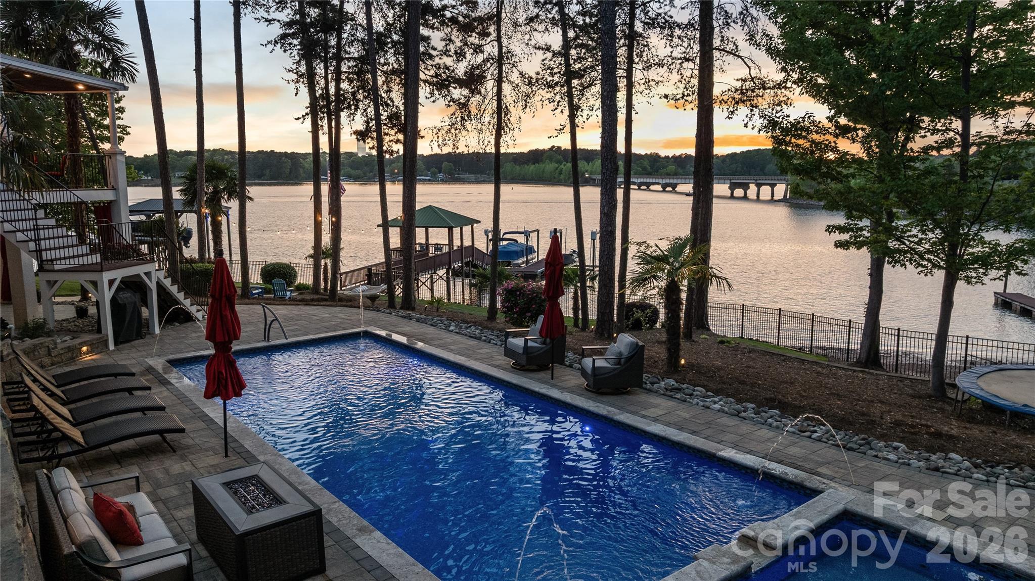 West-facing sunset view over Lake Norman. - 144 Mariner Pointe Lane, Mooresville