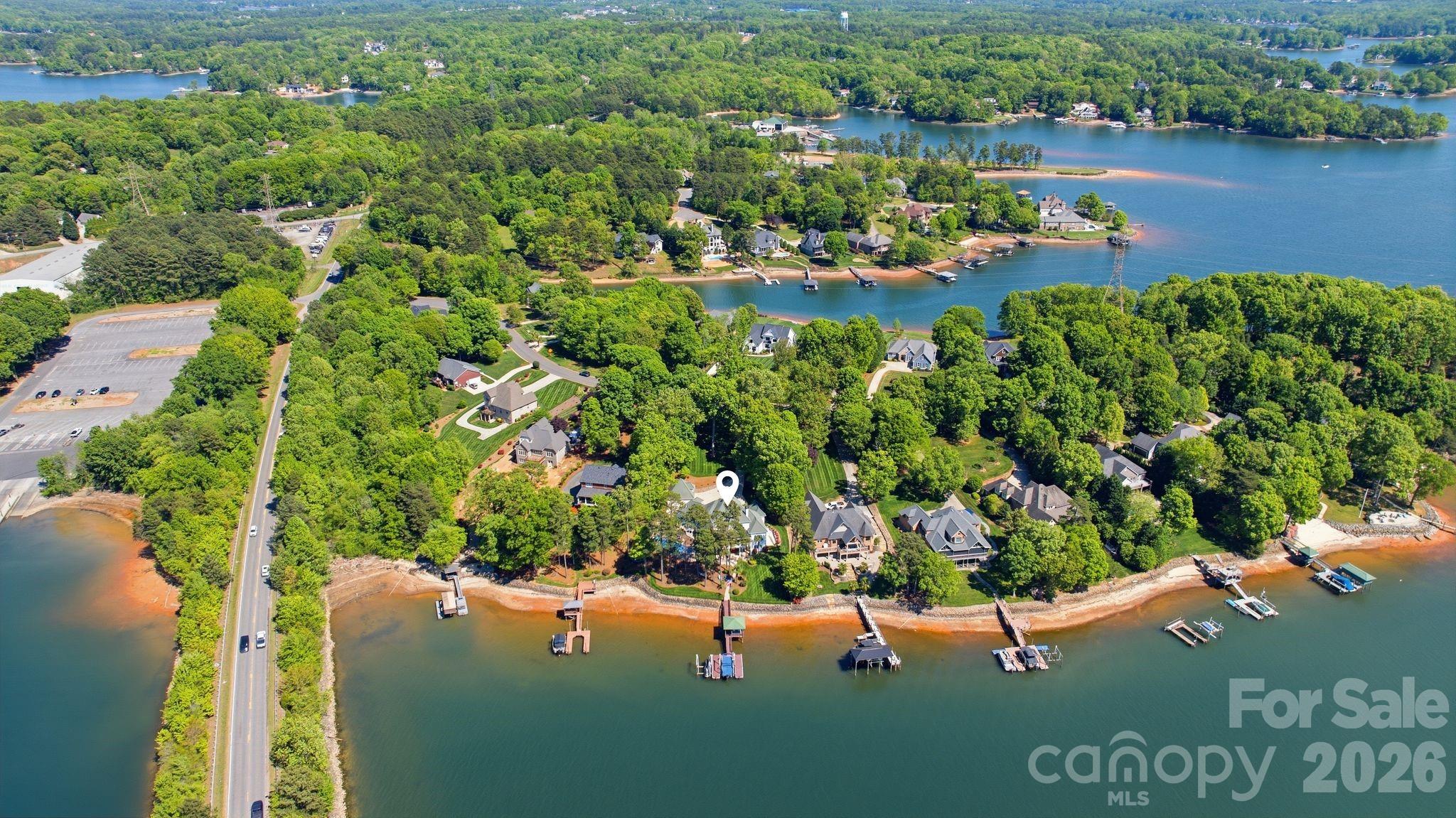 Aerial property view. - 144 Mariner Pointe Lane, Mooresville