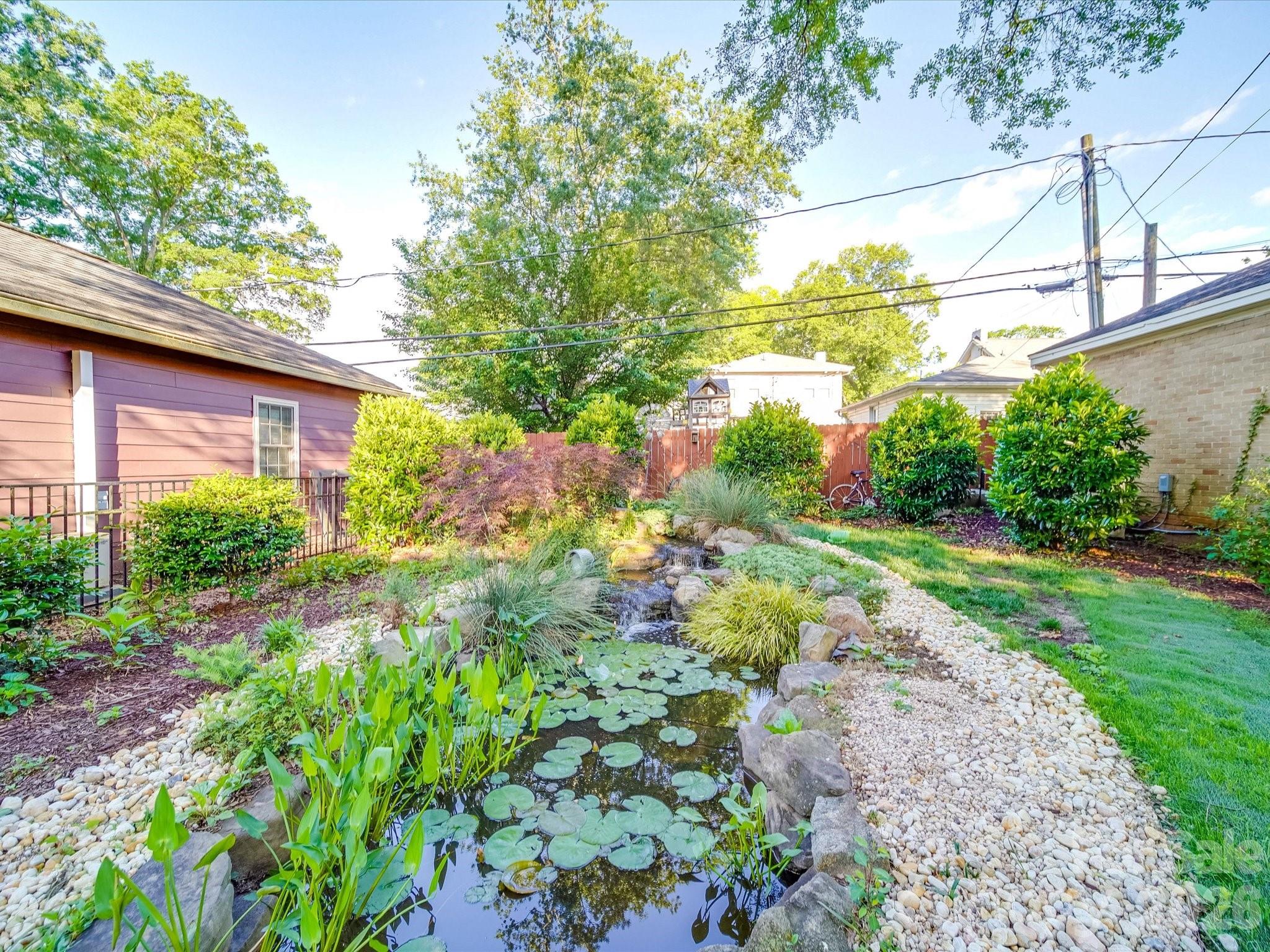 Back Yard with Koi Pond - 907 Edgewood Circle, Gastonia