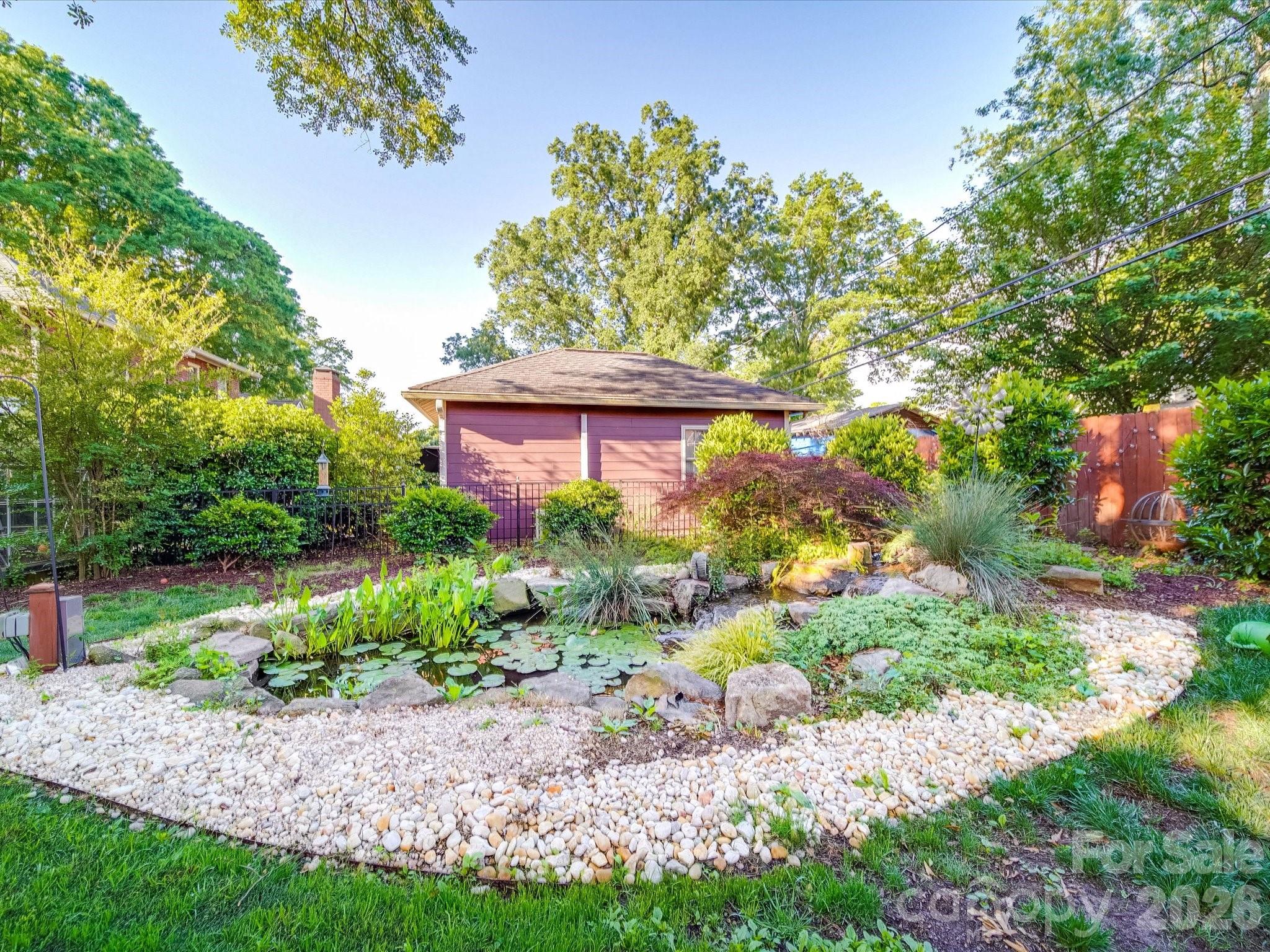 Back Yard with Koi Pond - 907 Edgewood Circle, Gastonia
