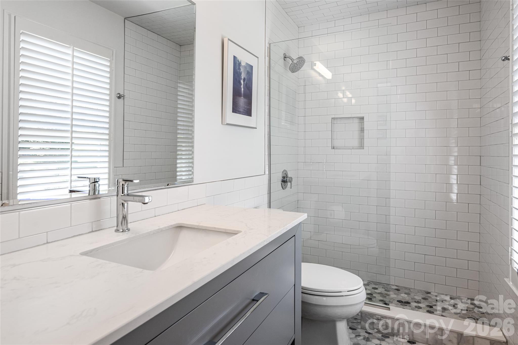 Updated Guest Suite Bath - 38 Pine Acre Boulevard, Asheville