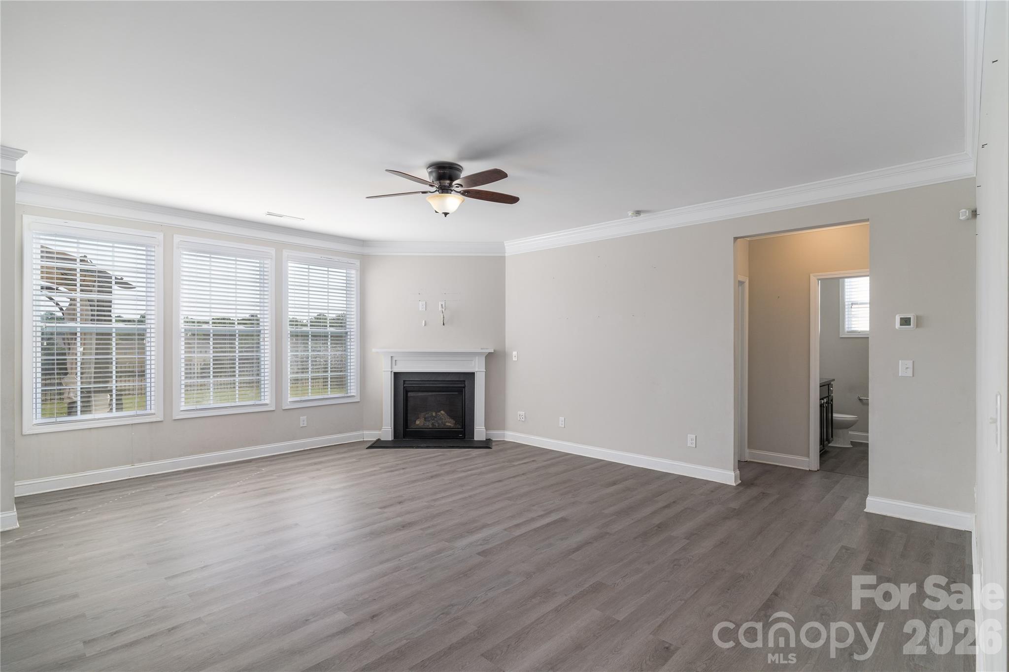 Great room with gas logs also bathroom next to great room and bedroom - 118 Margo Lane, Statesville