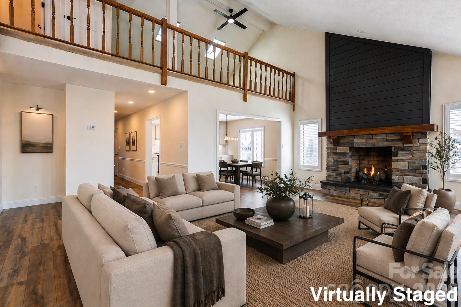 Living Room - Virtually Staged - 1203 Fleetwood Plaza, Hendersonville