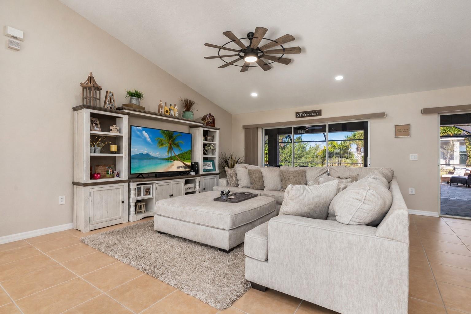 Living Room with Cathedral Ceilings - 8251 ARLEWOOD CIR, PORT CHARLOTTE