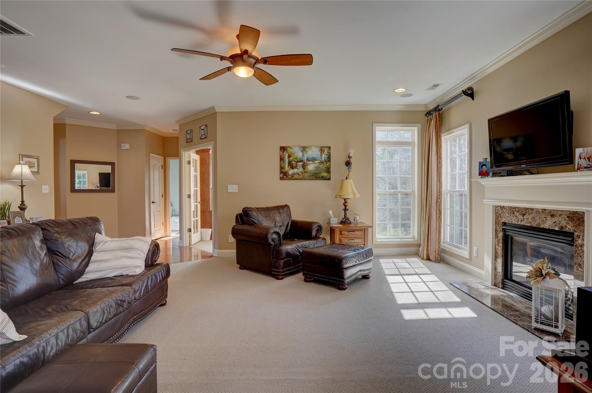 Oversized Living Room with Fireplace - 15100 Durmast Court, Mint Hill