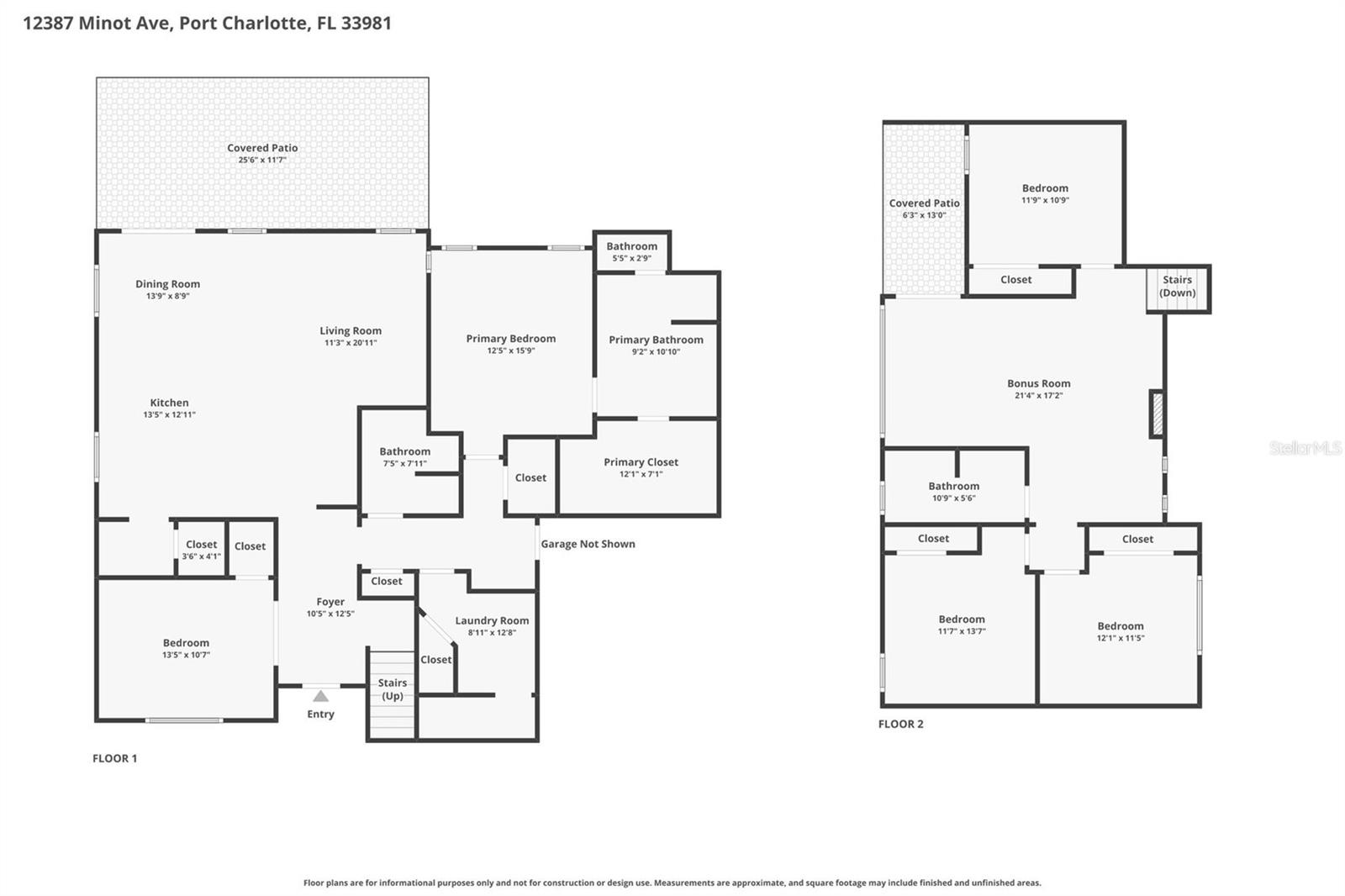 Combined floor plan - 12387 MINOT AVE, PORT CHARLOTTE