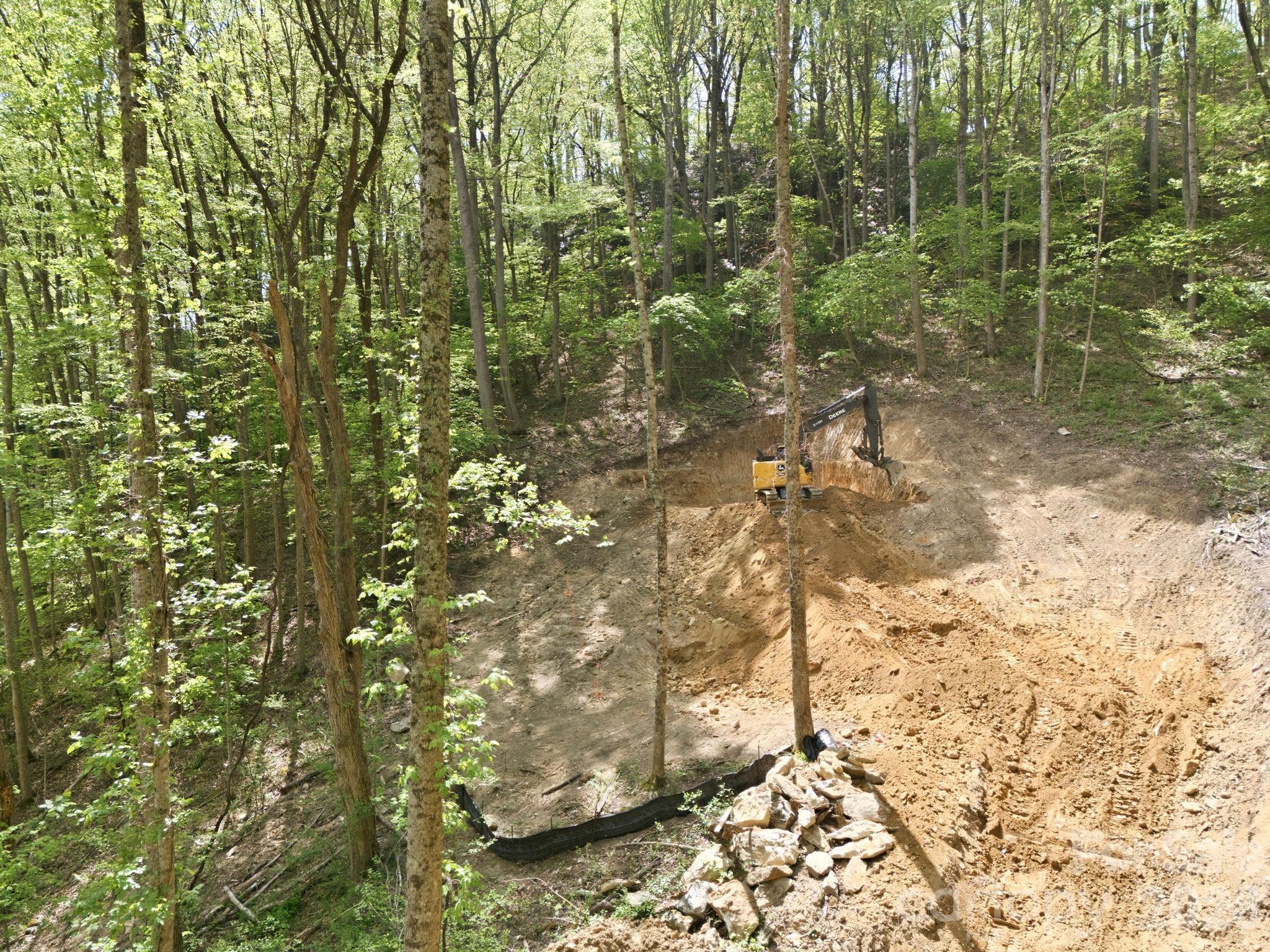 Closer view of the excavation. Hill to be graded better than it looks here. - 122 Running Deer Lane, Mars Hill