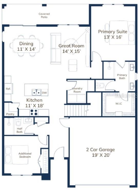1ST FLOOR FLOORPLAN - 90 SPRINGWOOD DR, PALM COAST