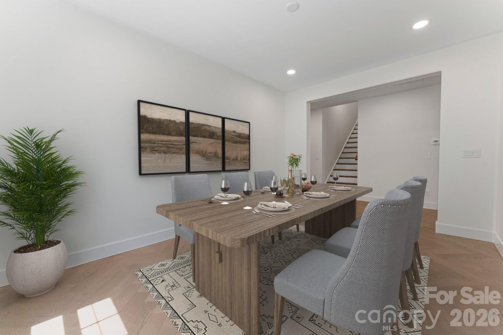 virtually staged dining area - 11932 Crabapple Lane, Huntersville