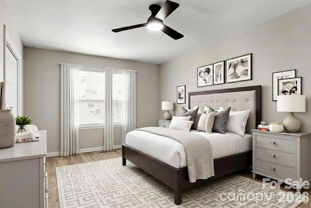 Primary Bedroom Virtually Staged - 322 Holland Circle, Statesville