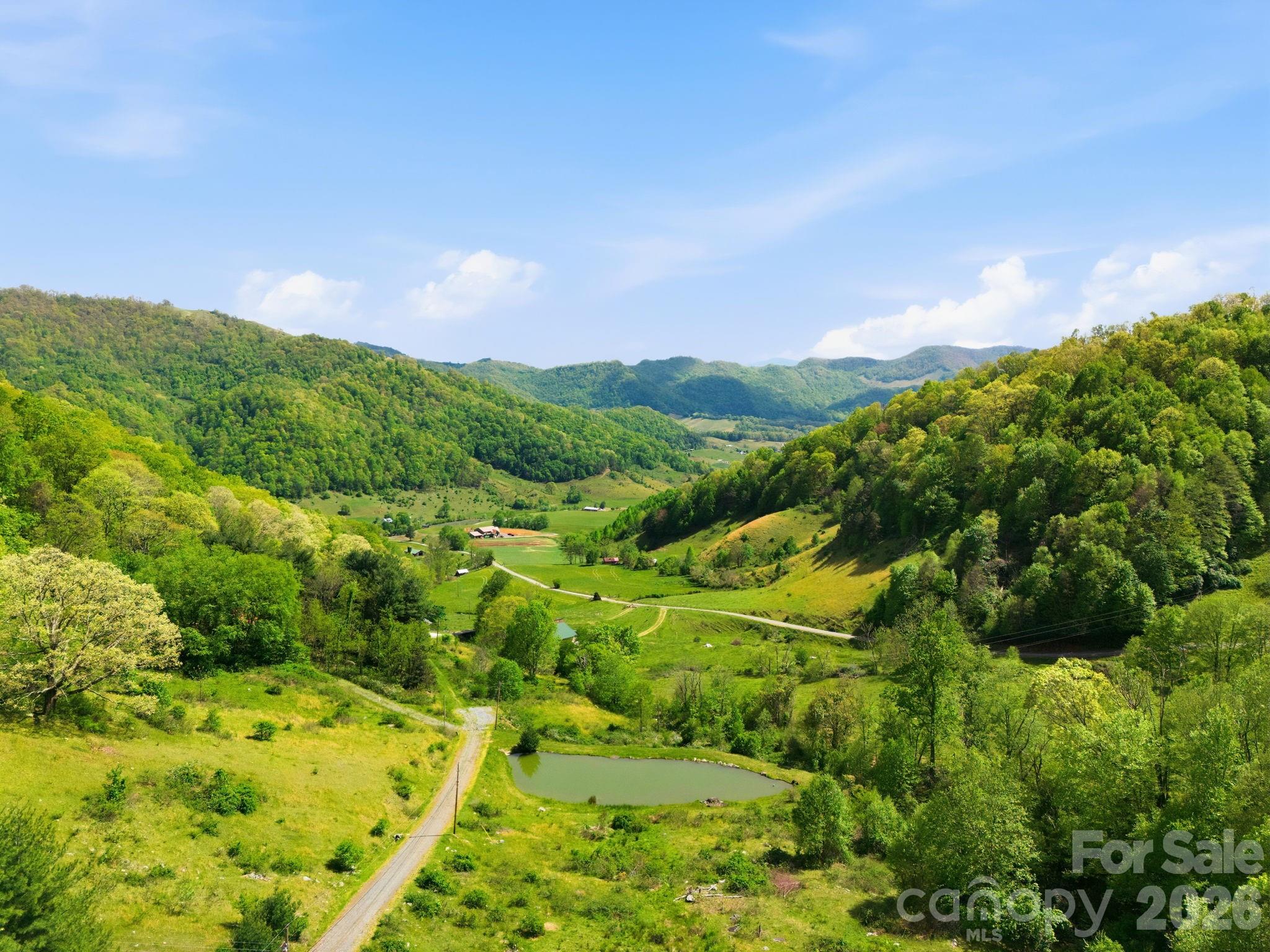 The pond is part of Crabtree Farms, Inc. - 2225 Bald Creek Road, Clyde