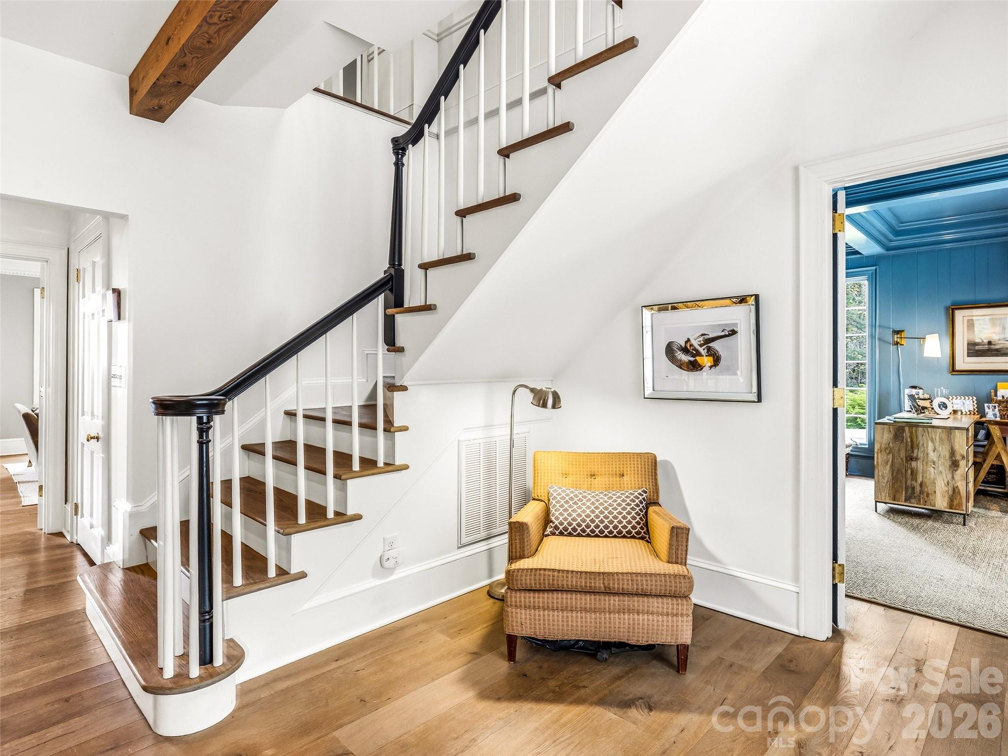 Restored original staircase. - 10 Kalimar Heights, Hendersonville