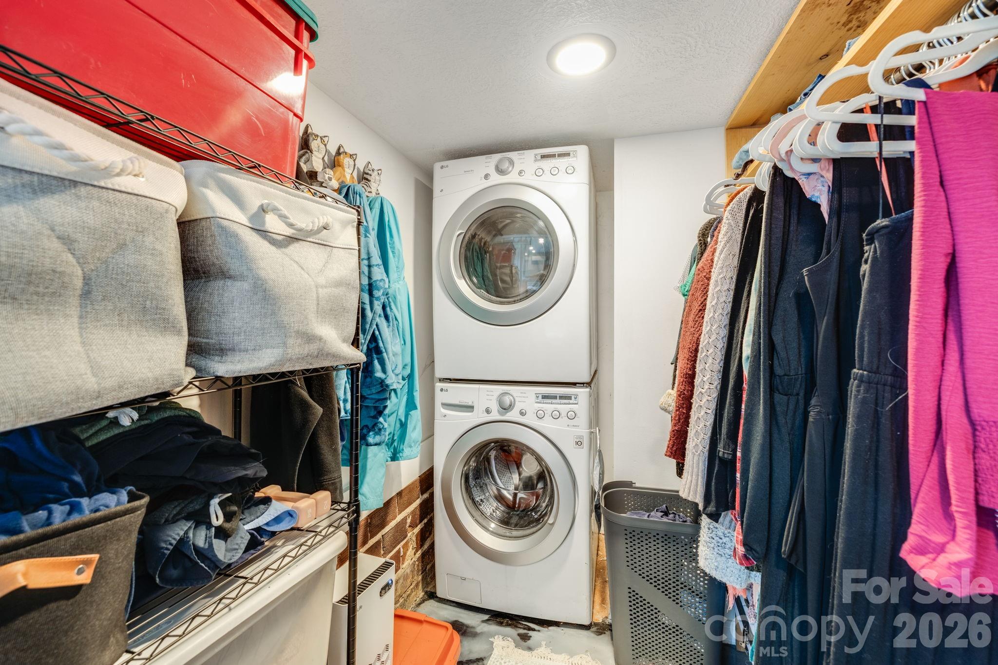 Lower unit closet with washer & dryer - 107 Courtland Avenue, Asheville