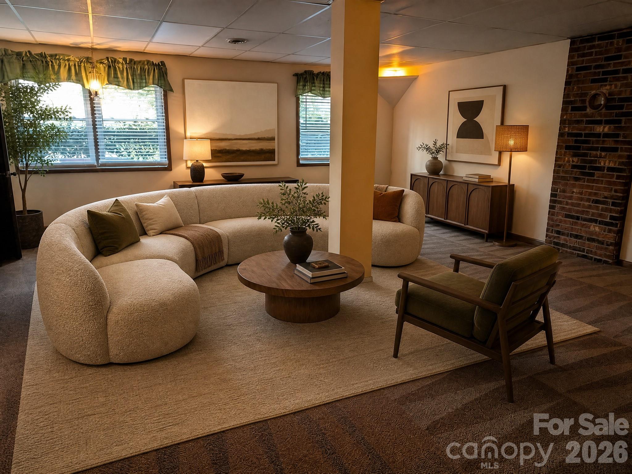 virtual staged lower bedroom could be split into 2 or used as another living space - 3065 Woodstream Drive, Valdese
