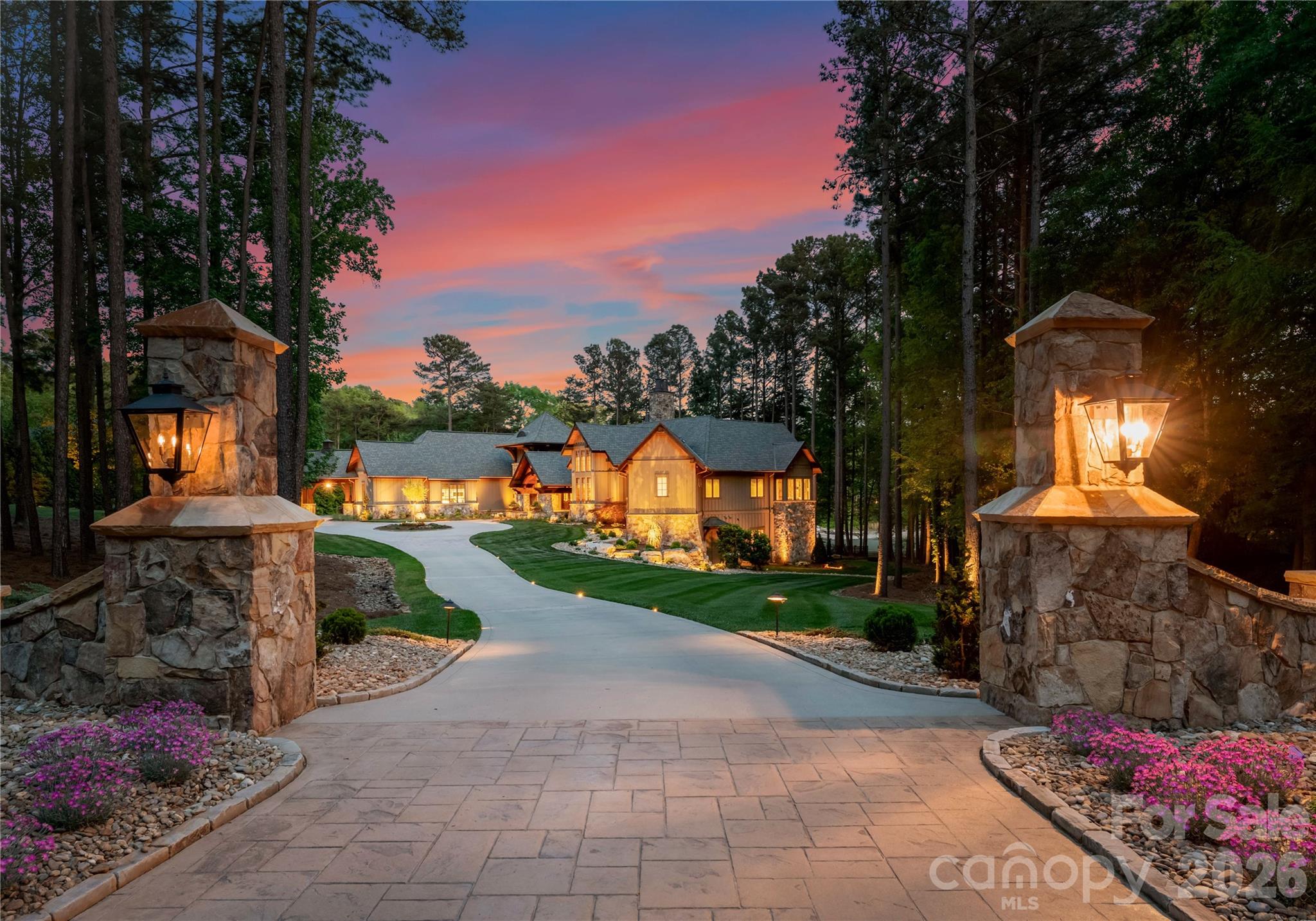 A Grand Entrance at Dusk - 171 White Horse Drive, Mooresville