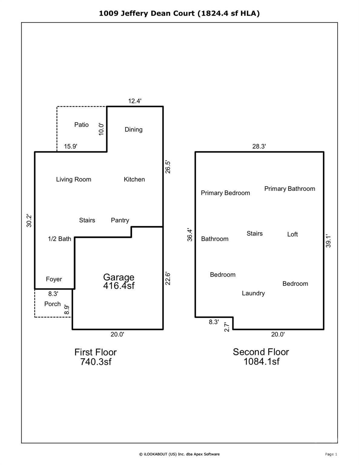 Measurements - 1009 Jeffery Dean Court, Albemarle
