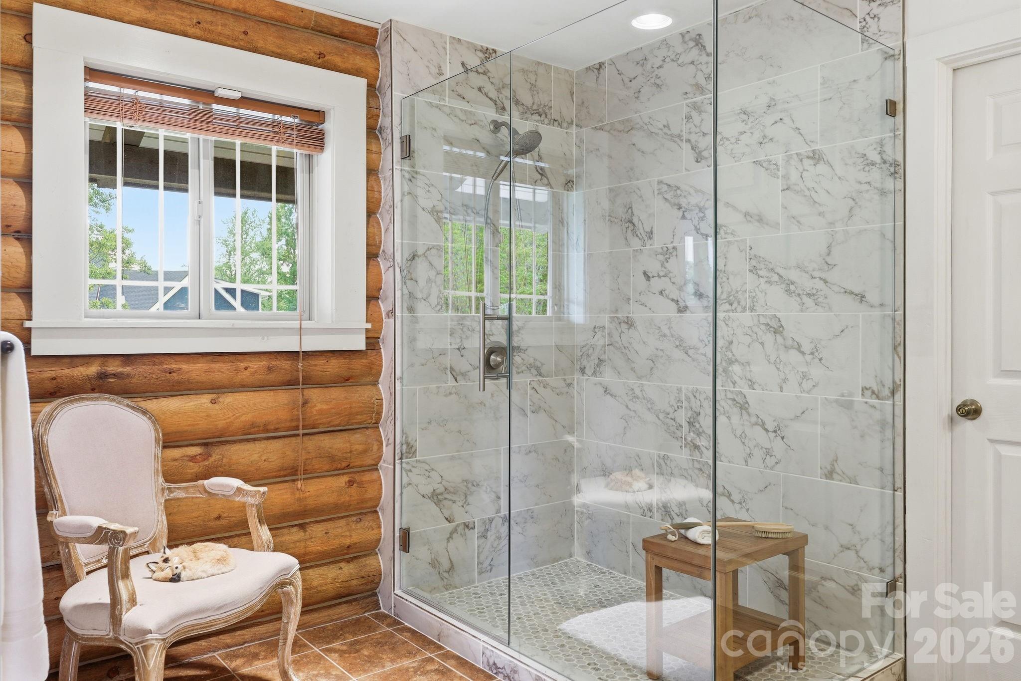 New Primary Glass Walk-In Shower - 112 Sunny Morning Court, Hendersonville