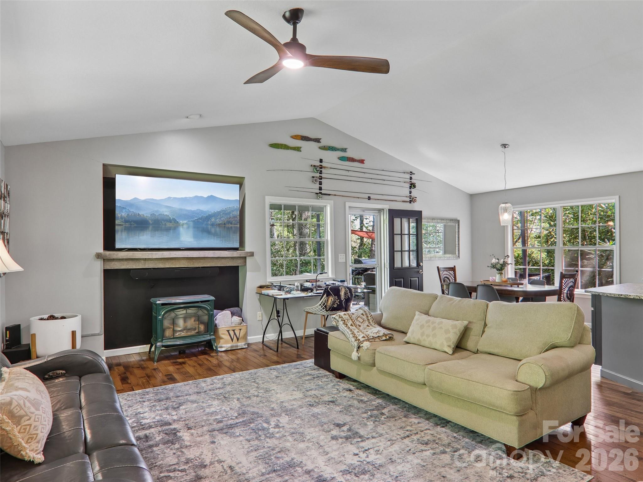 Gas fireplace - 554 Pisgah Forest Drive, Pisgah Forest