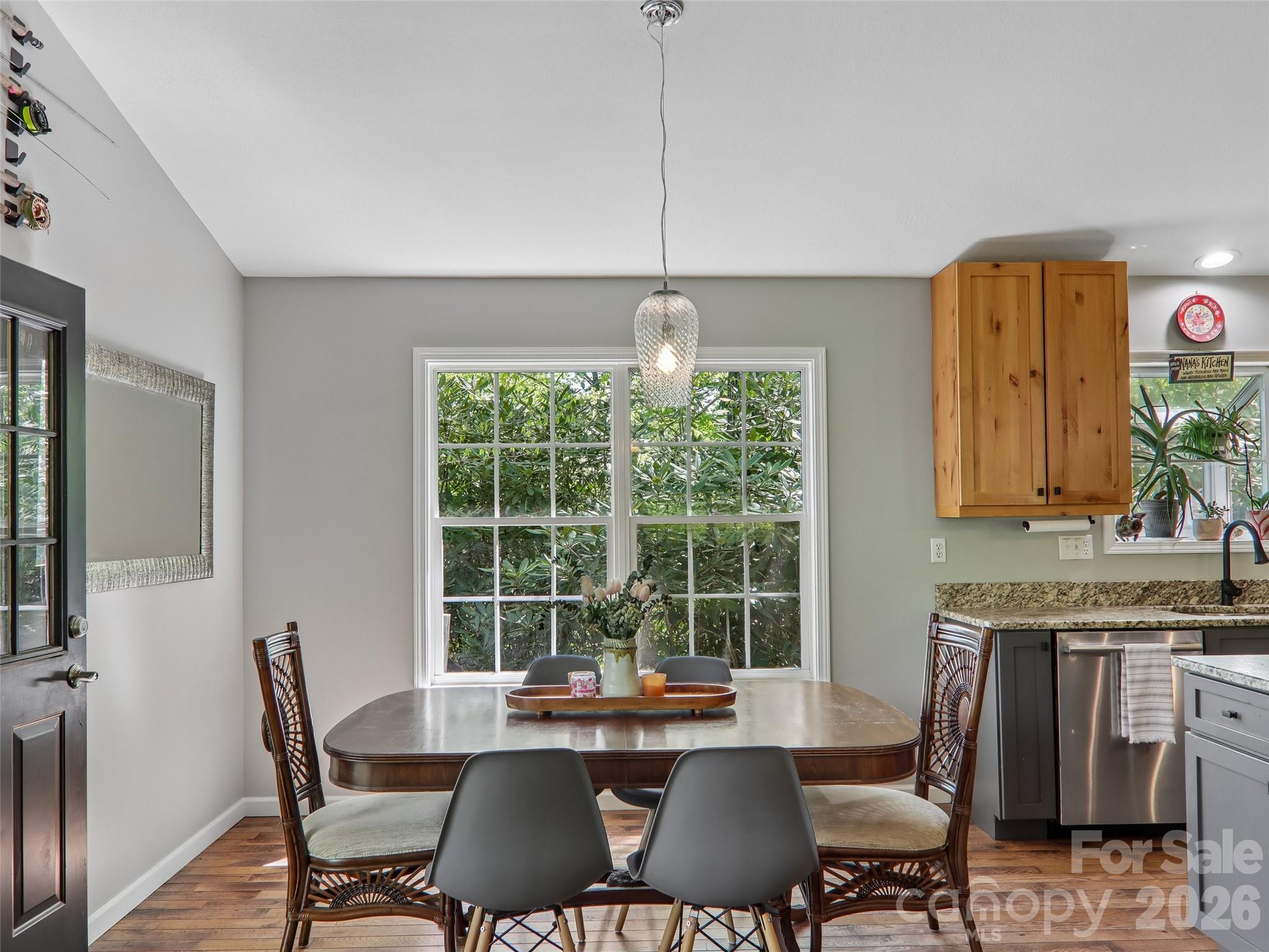 Dining area comfortably fits a table for six - 554 Pisgah Forest Drive, Pisgah Forest