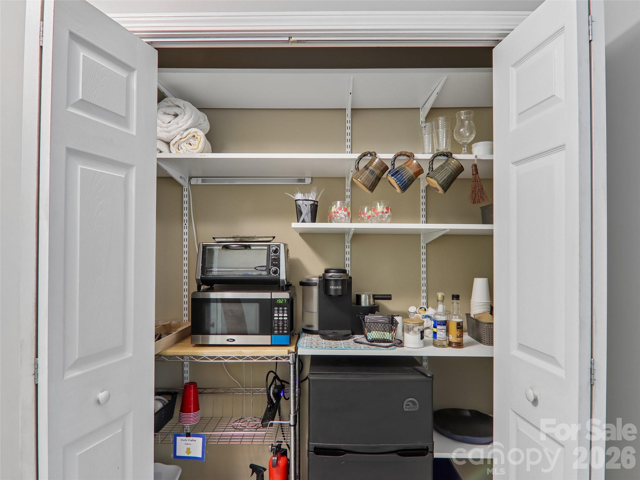Kitchenette in lower level apartment - 554 Pisgah Forest Drive, Pisgah Forest