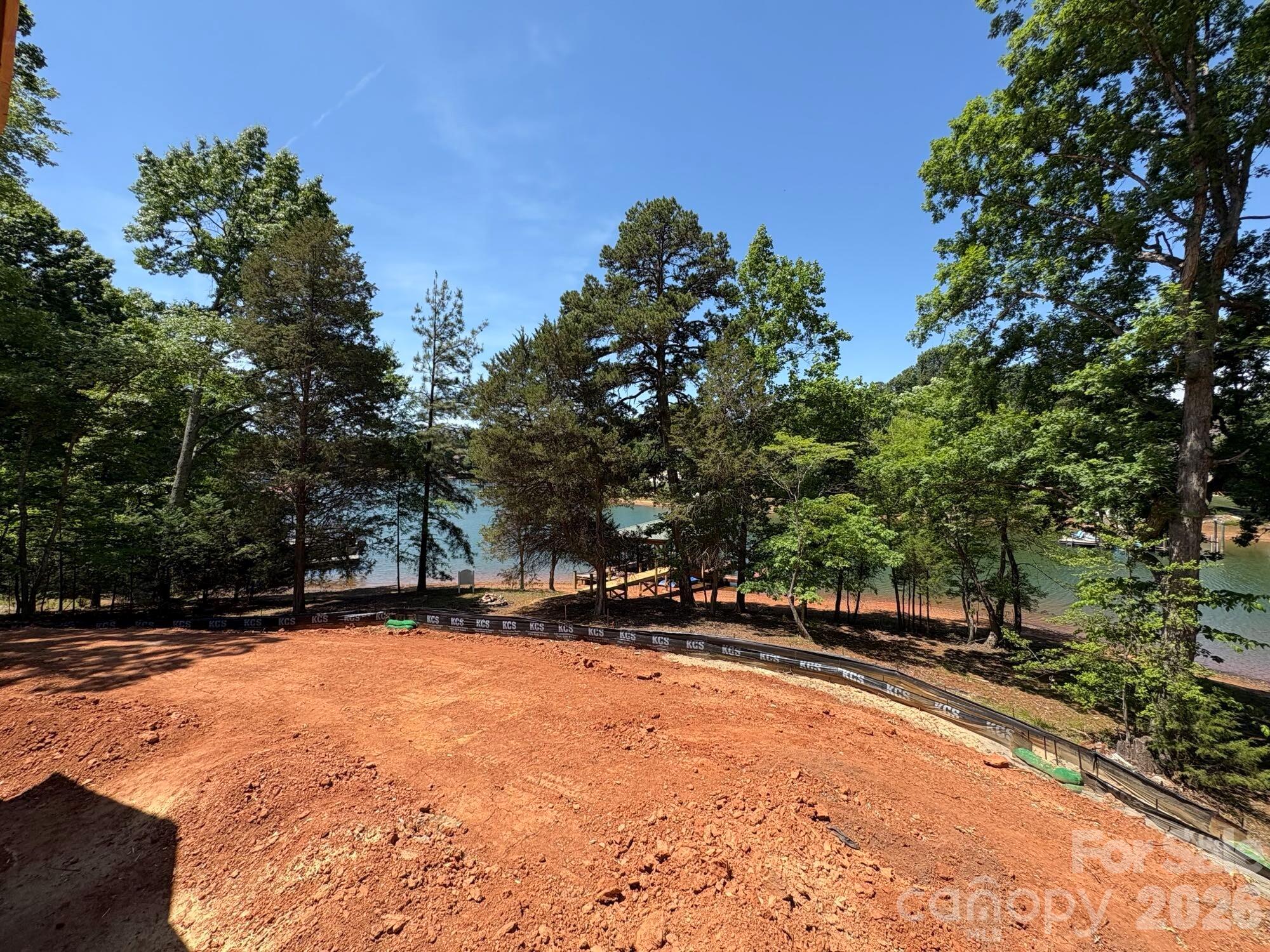 back yard view during construction - 505 Kemp Road, Mooresville