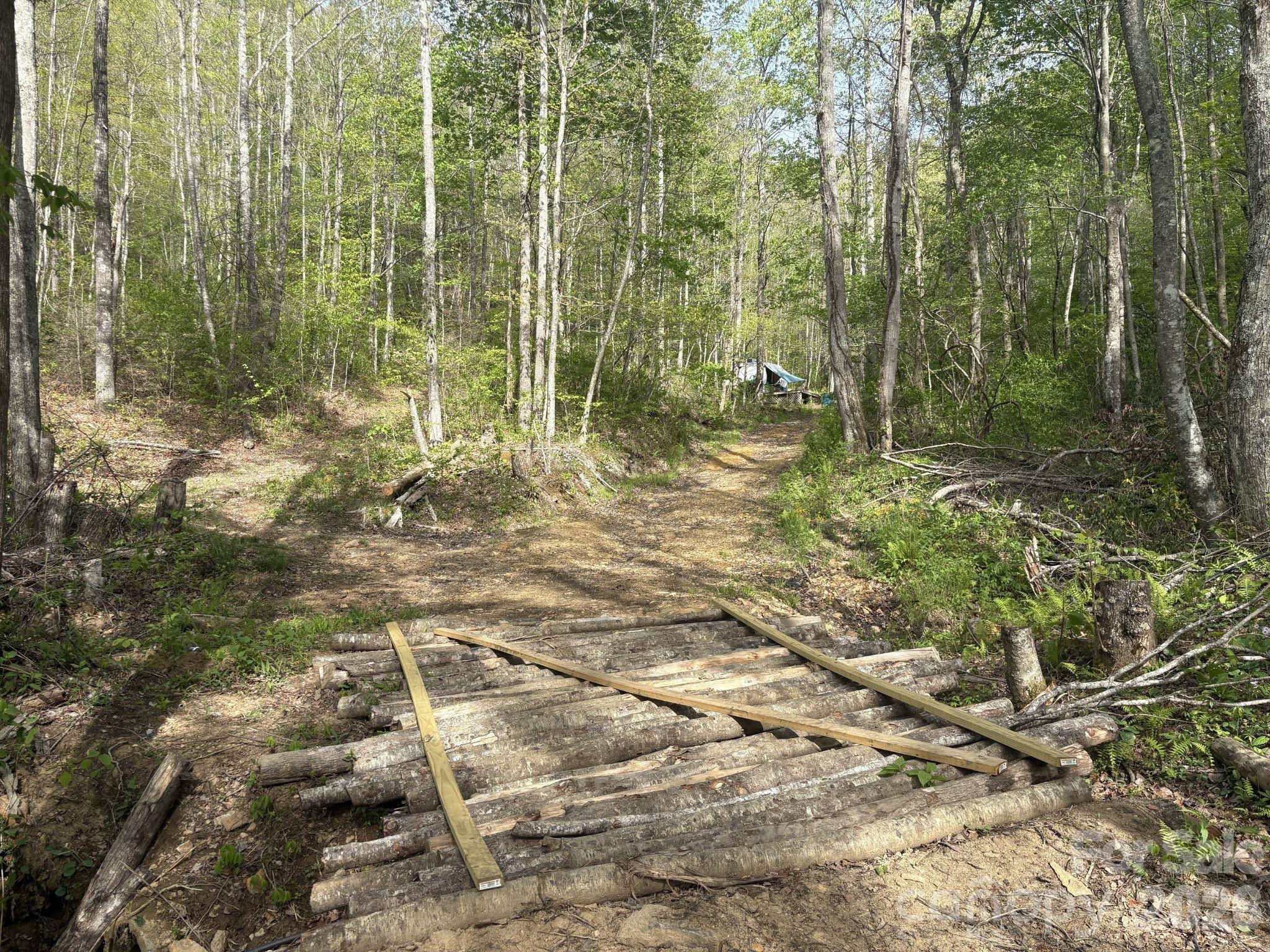A timber bridge along the easement - 999999 Harwood Road, Barnardsville