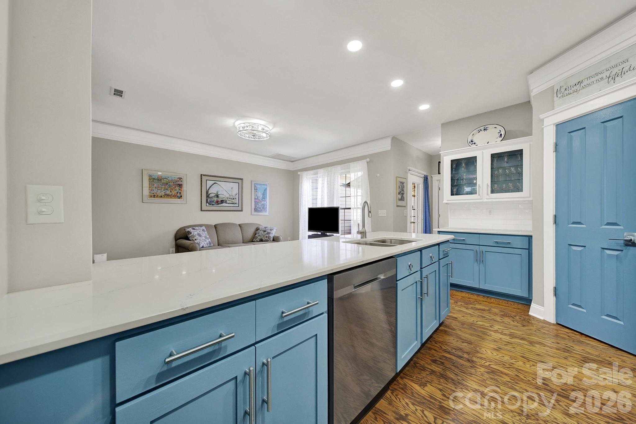 Kitchen with Quartz Countertops and Subway Backsplash - 4214 Settler Heights Drive, Fort Mill