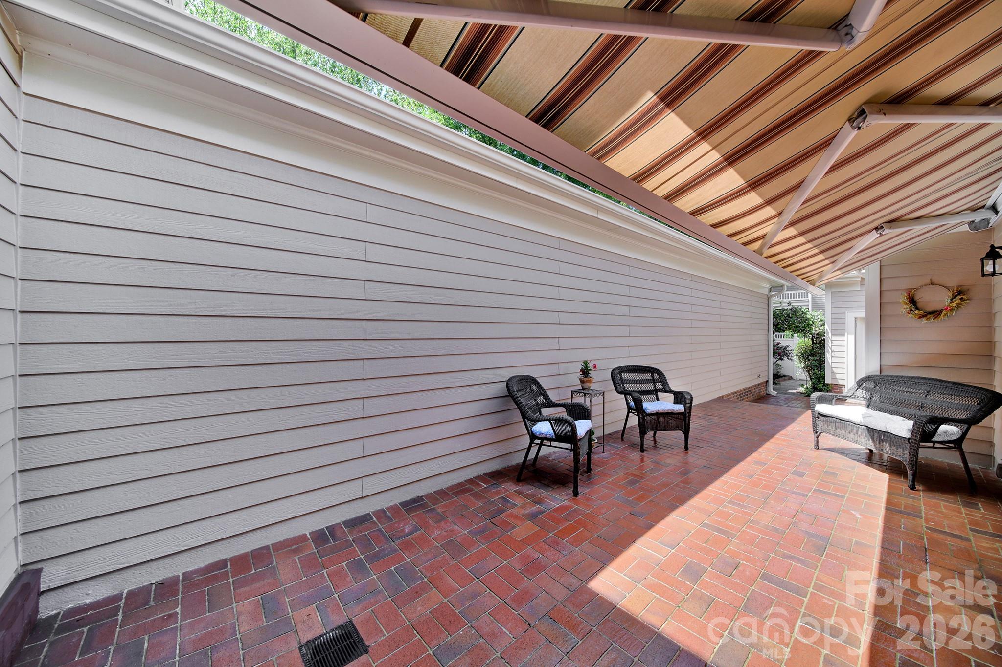 Private Patio with Awning - 4214 Settler Heights Drive, Fort Mill