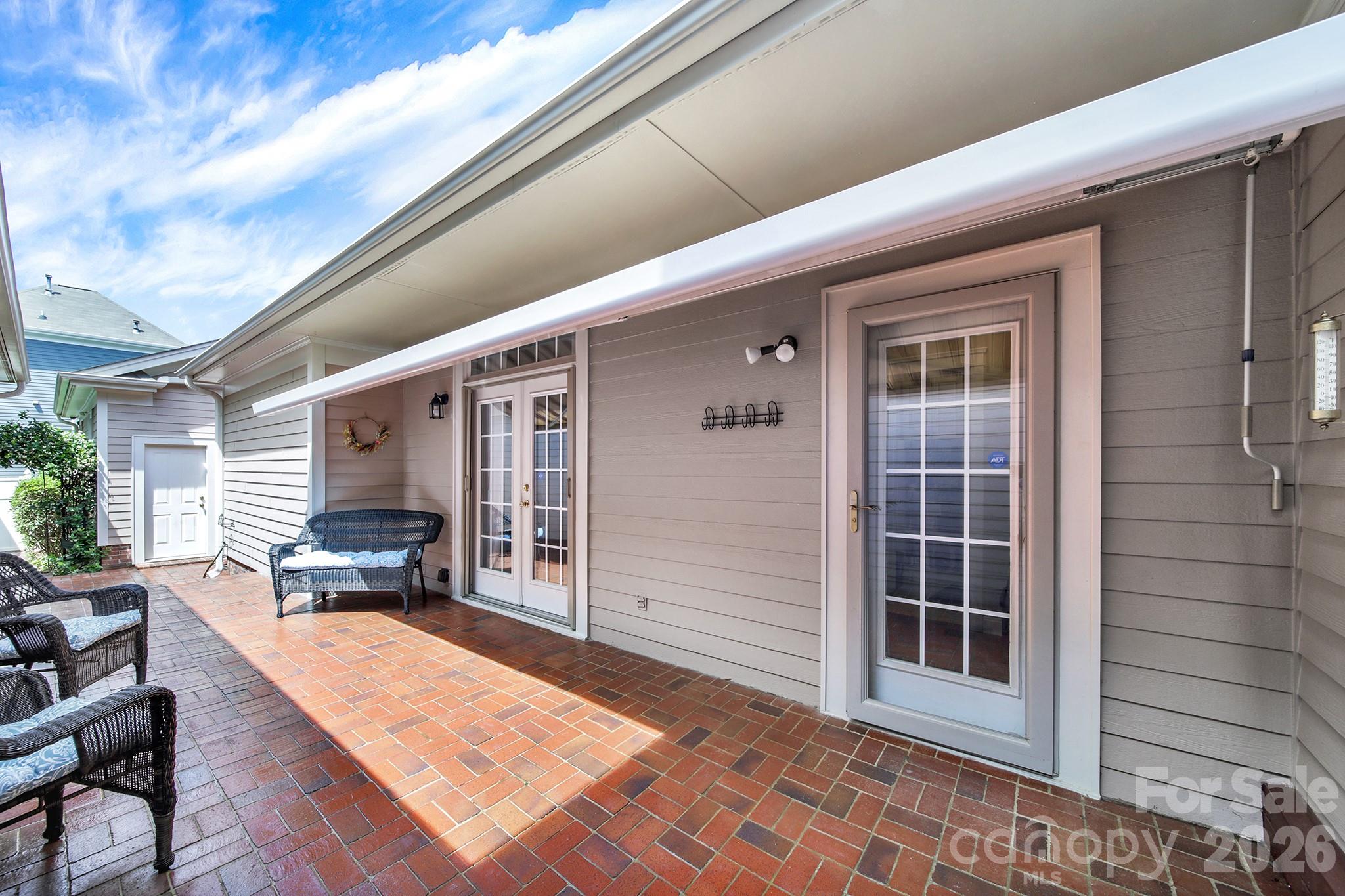 Private Patio with Awning - 4214 Settler Heights Drive, Fort Mill