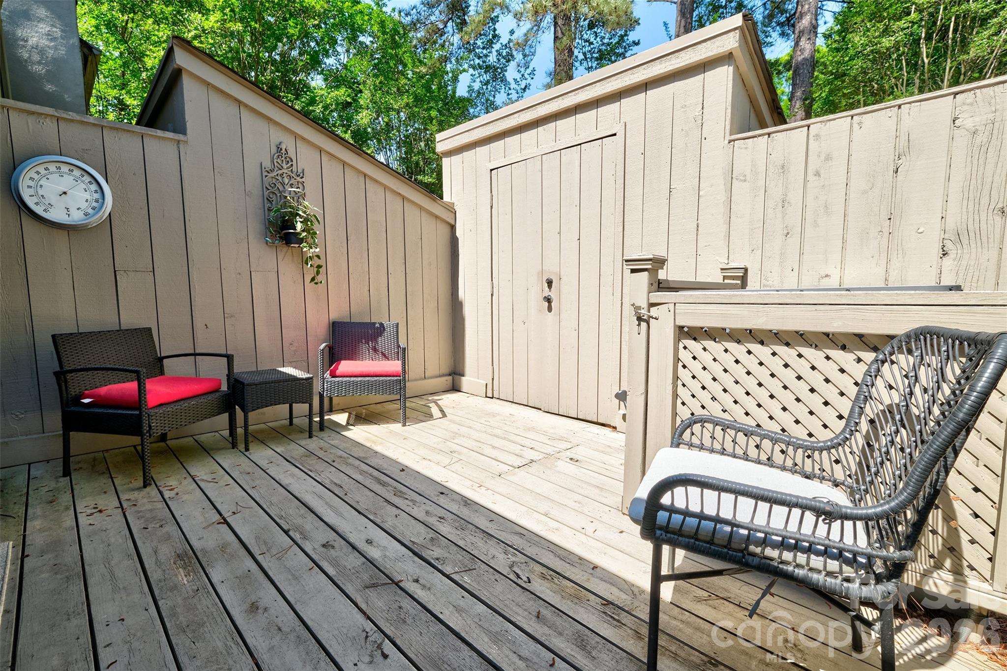 Front patio with storage area - 114 Pine Grove Circle, Lake Wylie
