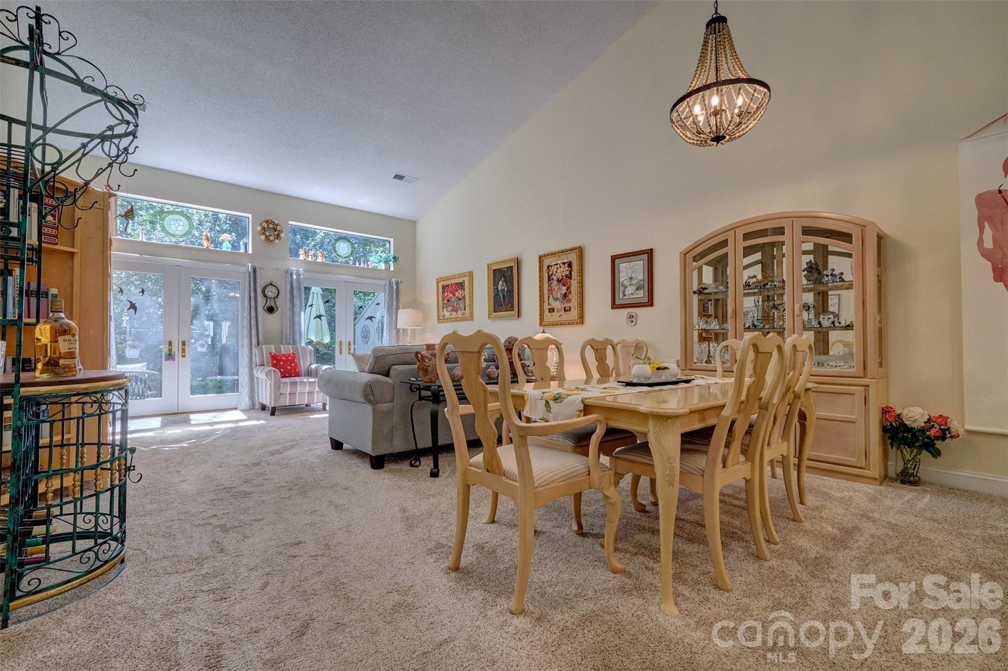 Great room/dining area open to rear patio - 114 Pine Grove Circle, Lake Wylie