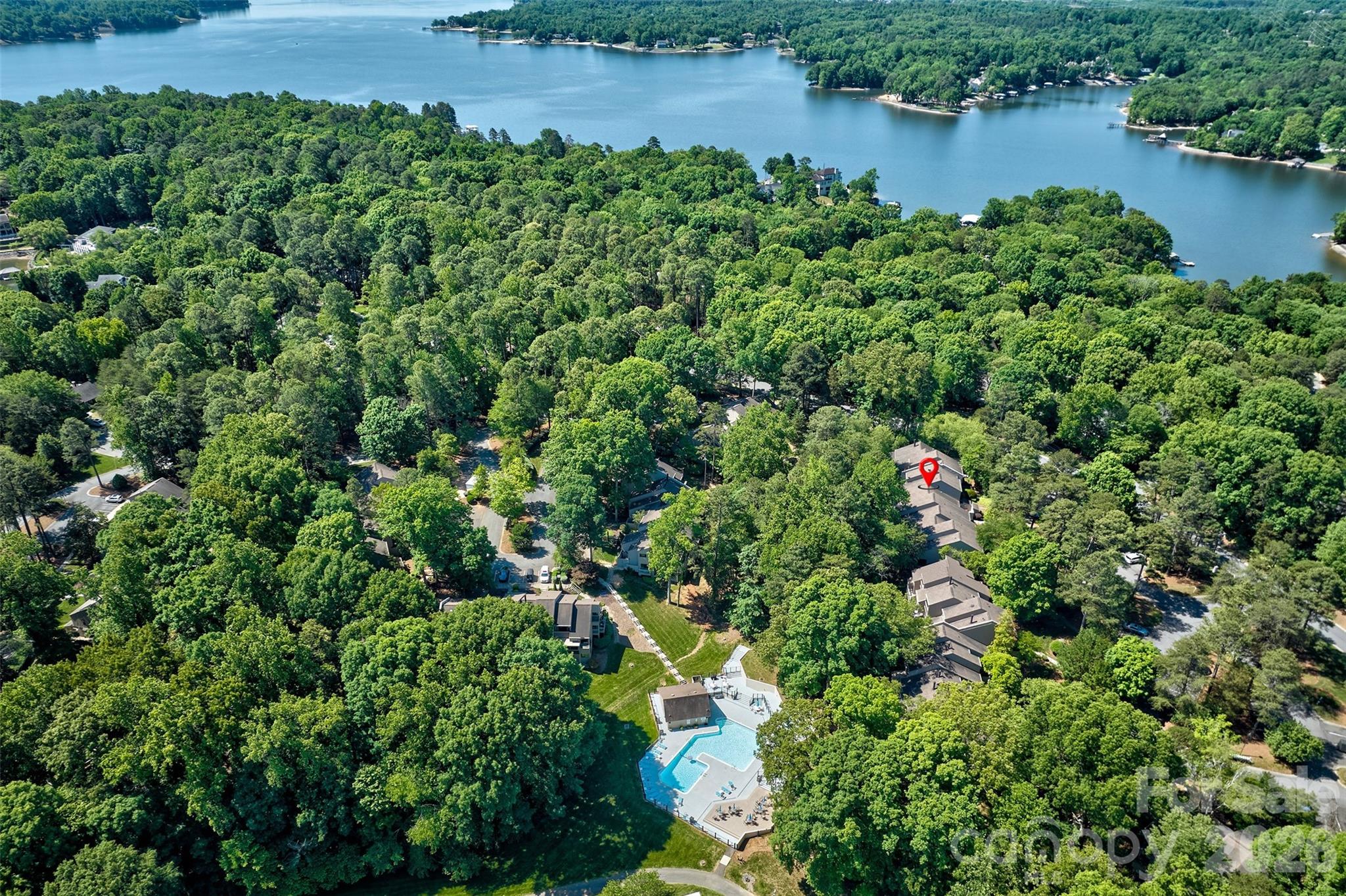 Aerial view of proximity of lake - 114 Pine Grove Circle, Lake Wylie
