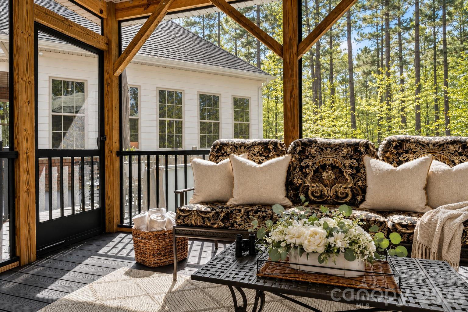 Screened Deck with private backyard & swim-spa views - 4950 River Hills Drive, Denver