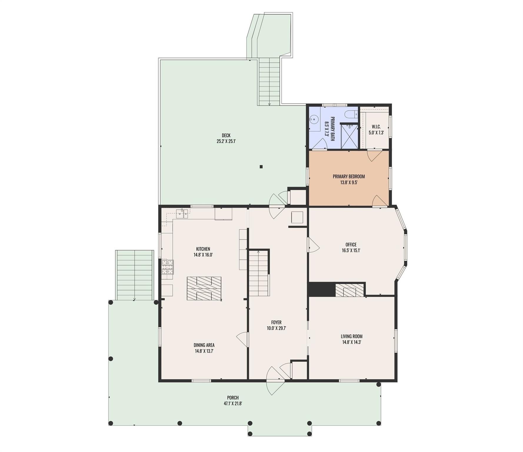 Main Level Floor Plan - 602 N Main Street, Davidson
