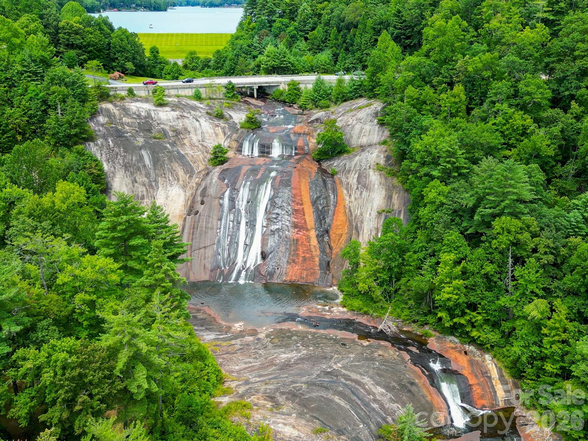 Drone View of the Falls - 78 Upper Tanglewood Road, Lake Toxaway