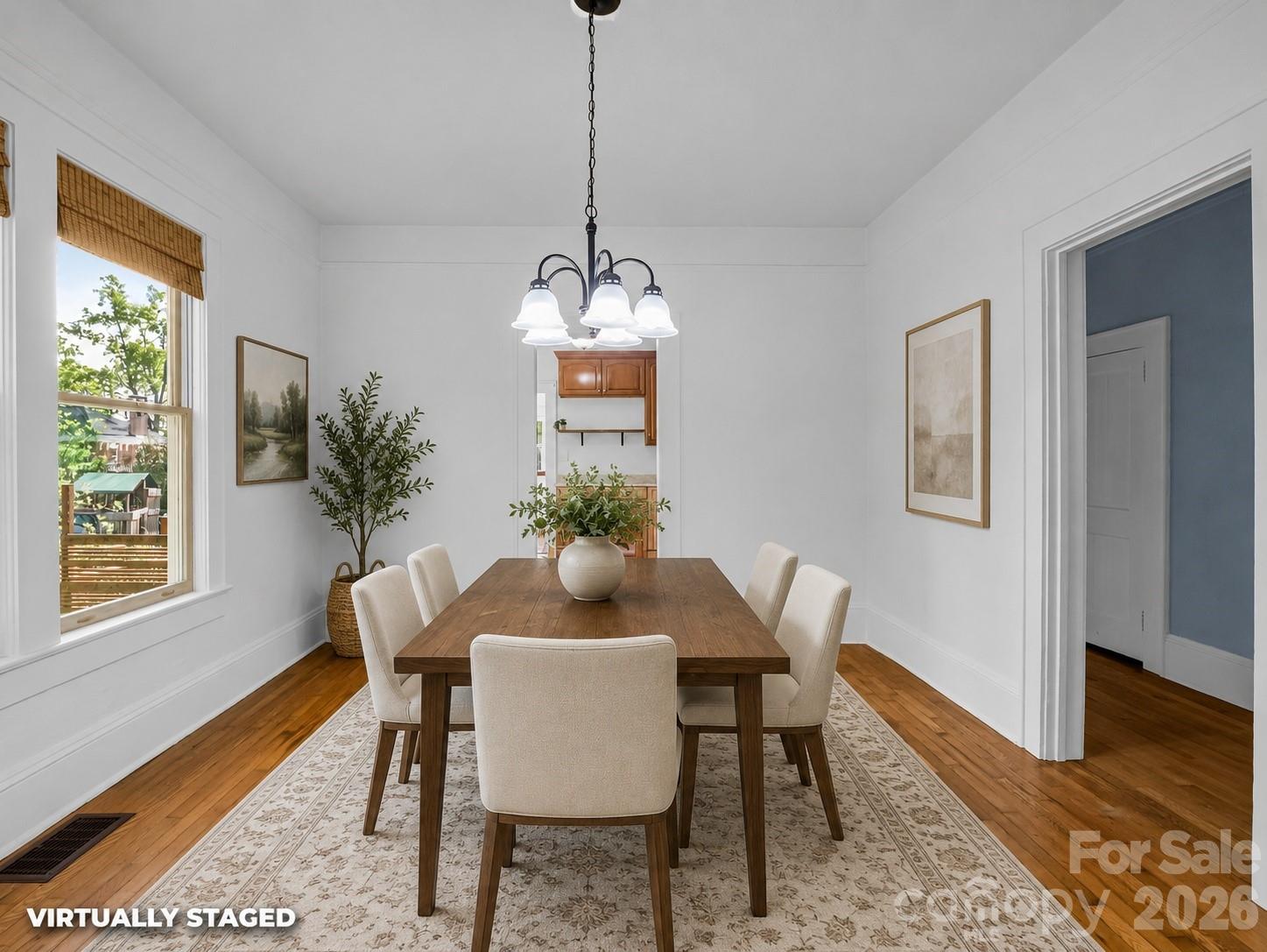 virtually staged dining room - 1534 Kensington Road, Hendersonville