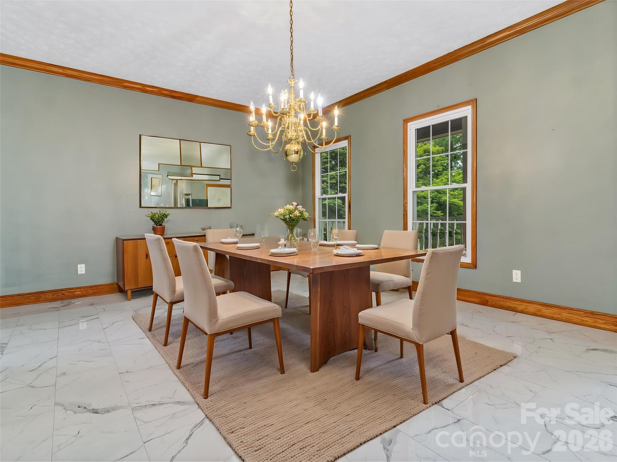 Digitally staged dining room. - 287 Shady Creek Lane, Hendersonville