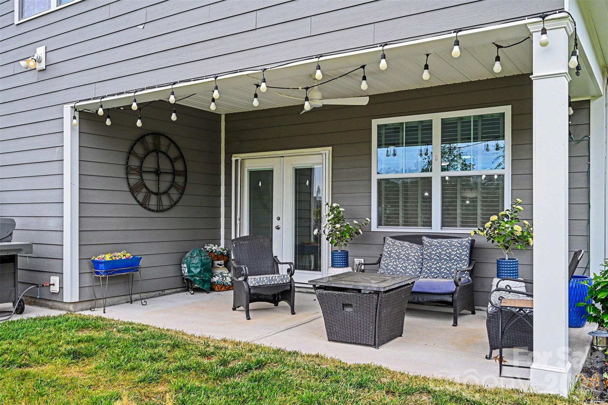 Covered outdoor patio with no neighbor behind - 122 Boatwright Lane, Mooresville