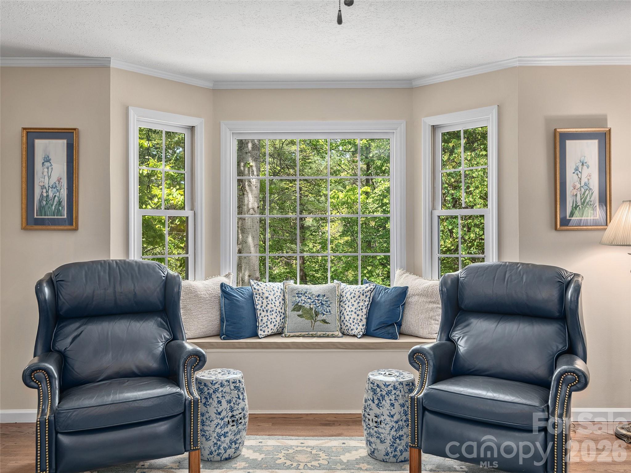 Custom window seat open to back yard - 81 Old Gap Creek Road, Fairview