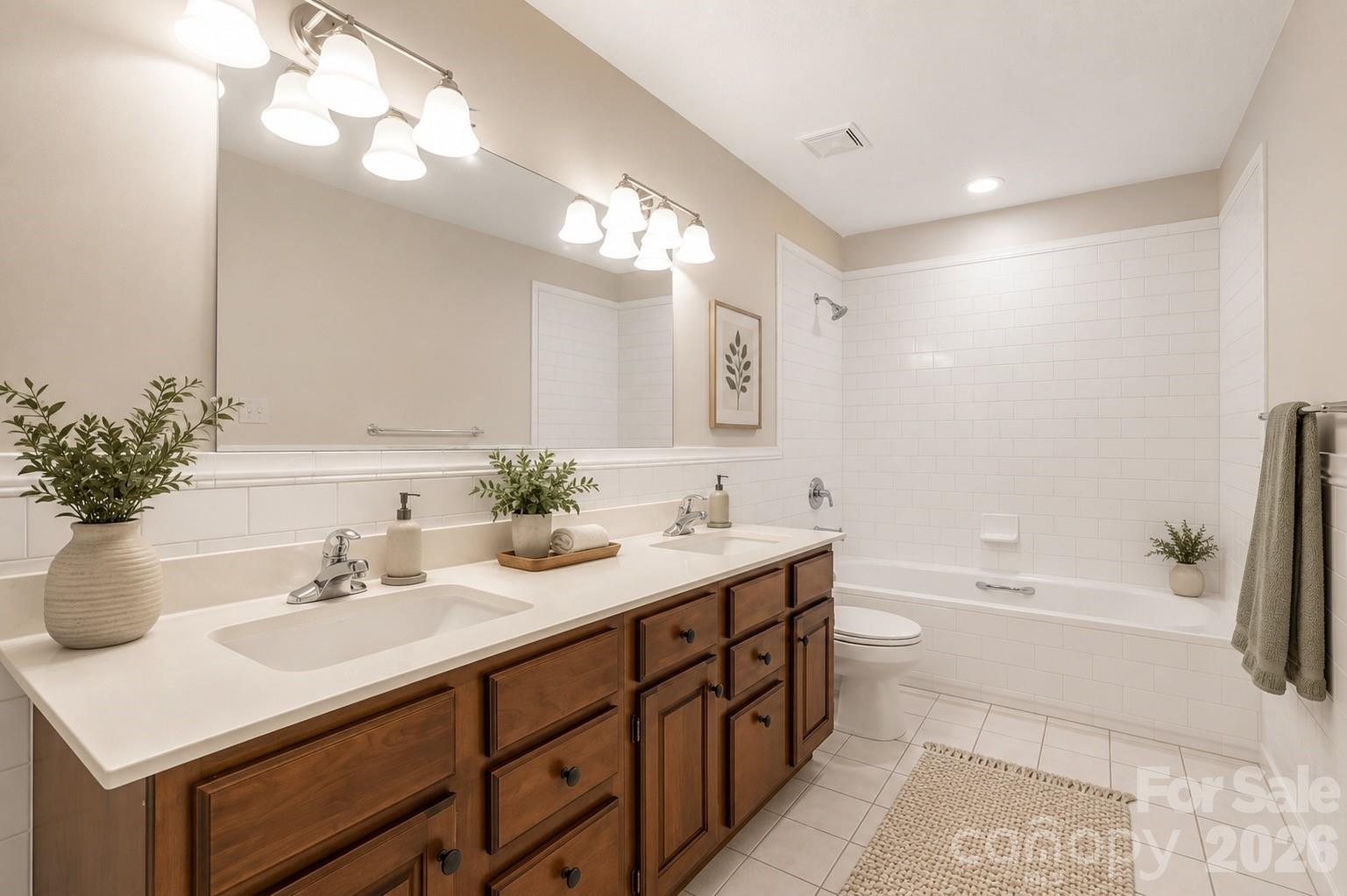 Hall Bath Virtually Staged & Tile - 35 Byrd Road, Candler