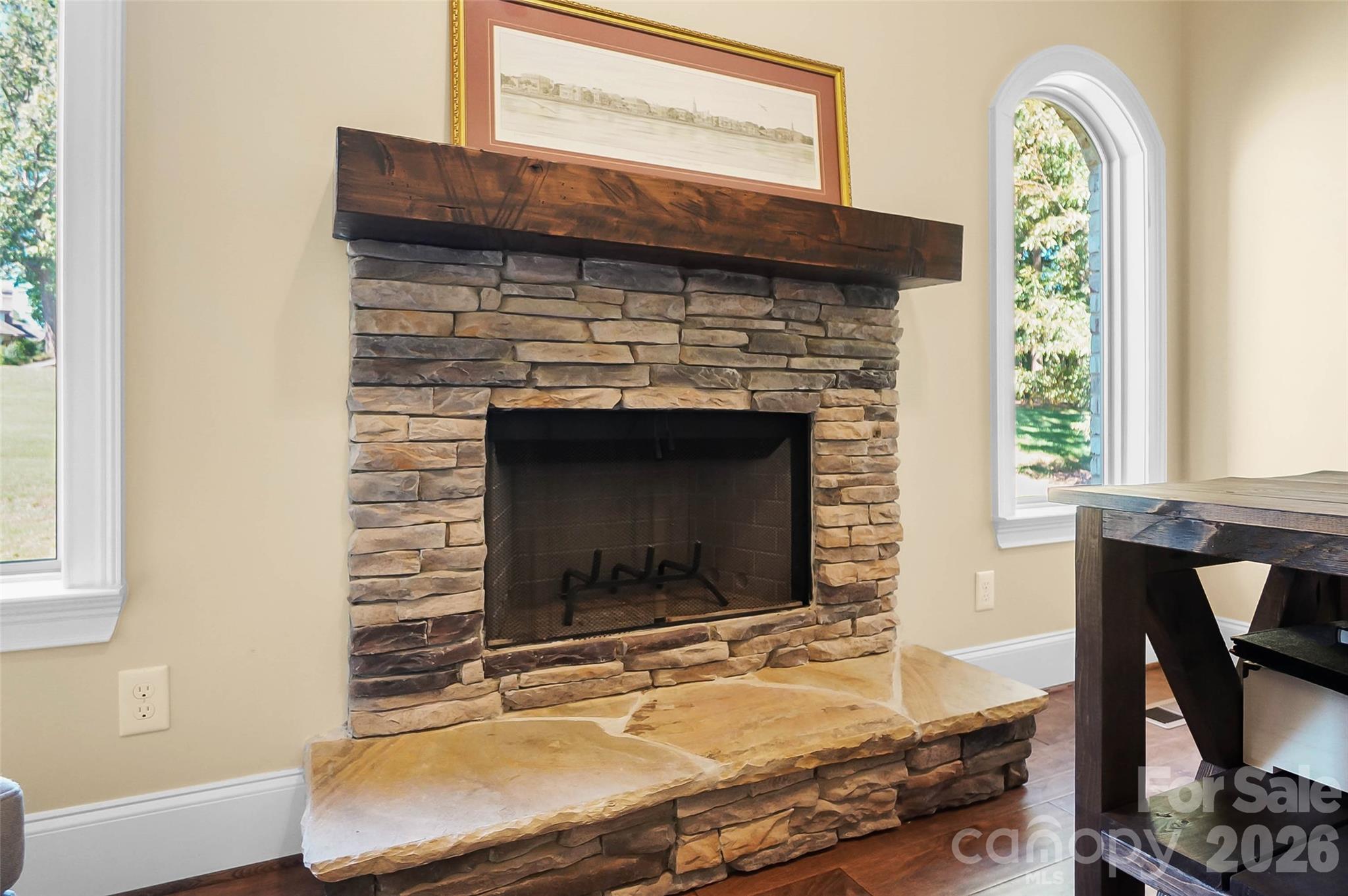 Close-up of the office fireplace - 3612 Lake Twitty Drive, Monroe