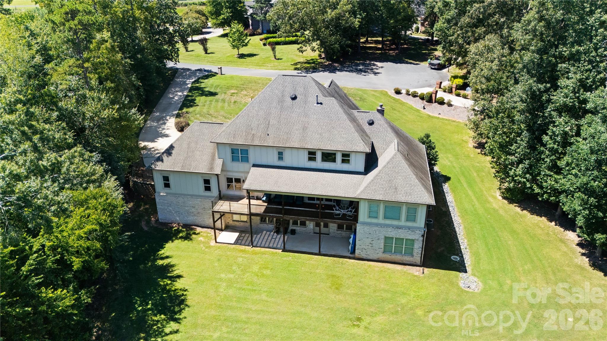 Aerial view of the rear of the home - 3612 Lake Twitty Drive, Monroe
