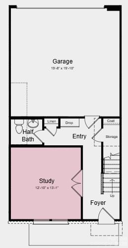 Lower Level Floor Plan - Additional Highlights Include: Ledge at primary shower, quick tread and painted risers at 1st to 2nd floor, white cabinets, and blinds - 3912 Clemson Alley, Indian Land