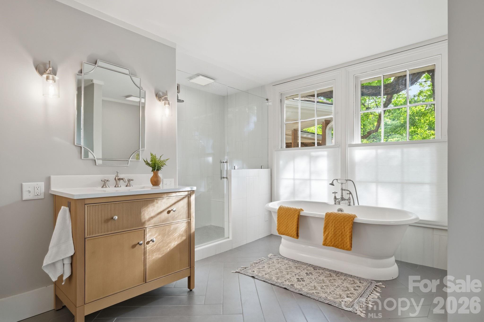 Enjoy the views while soaking in the tub. - 10915 Beatties Ford Road, Huntersville