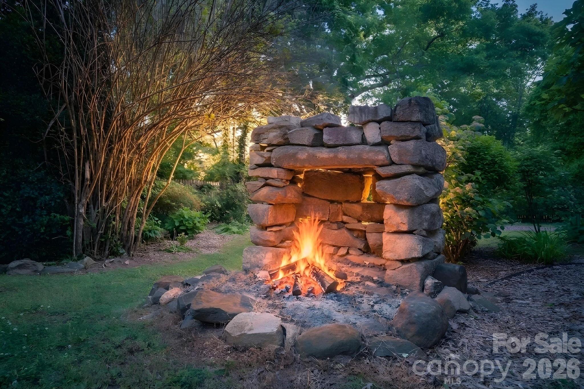Old chimney great for fires, marshmallows and hotdogs. Possibly the original kitchen fireplace - 10915 Beatties Ford Road, Huntersville