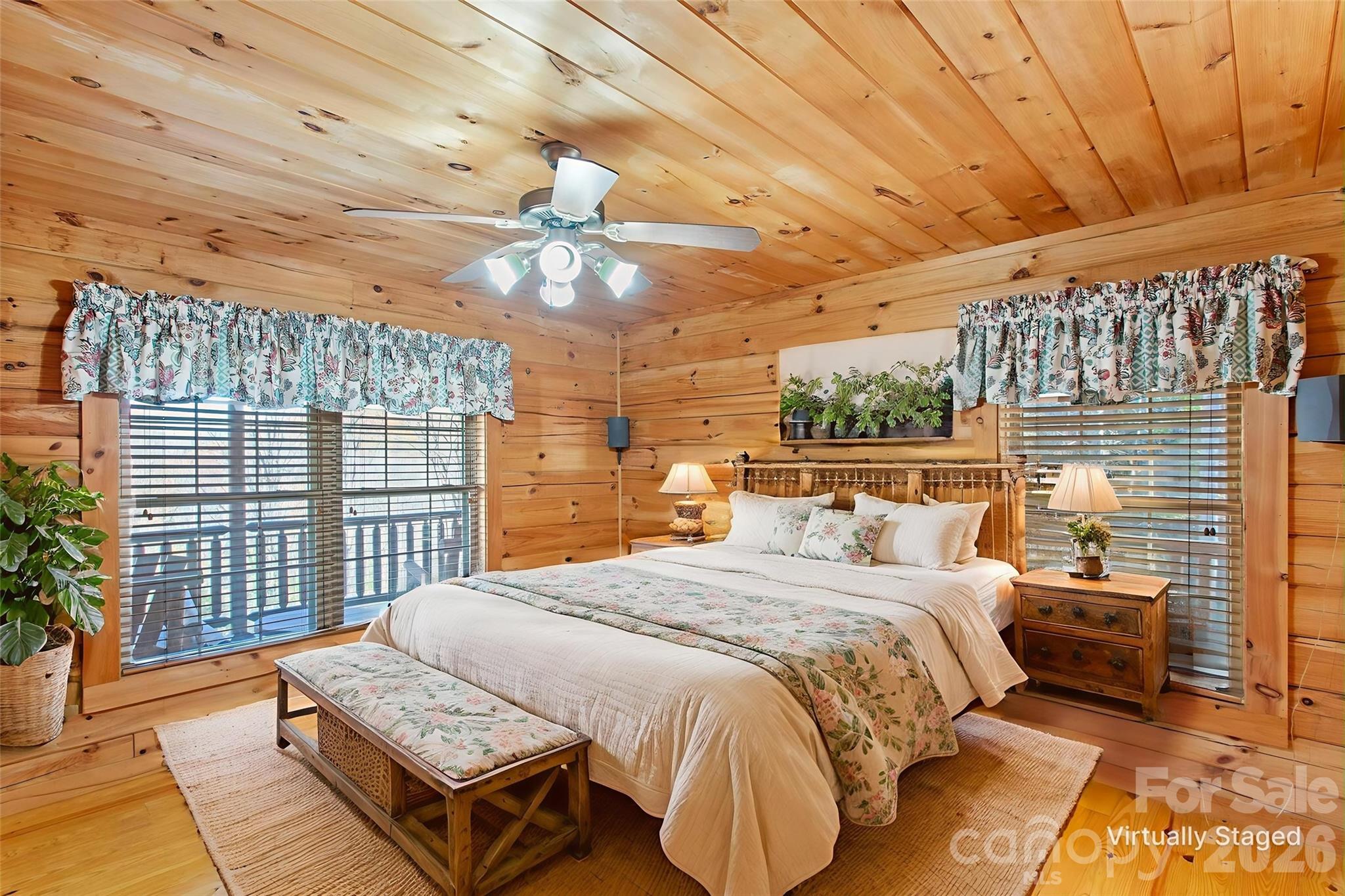 Primary Bedroom Virtually Staged - 17 Aaron Way, Waynesville