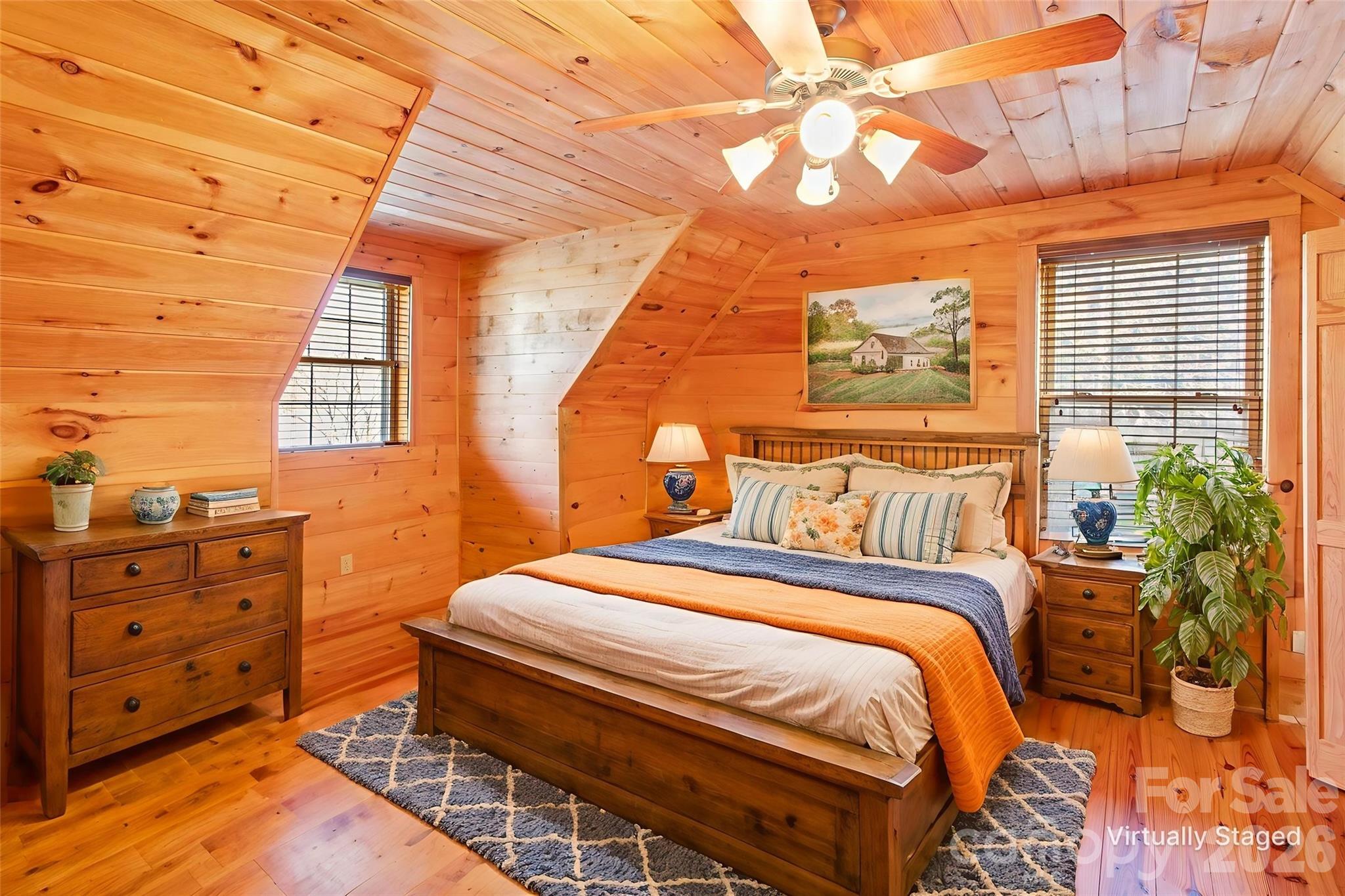Guest Bedroom 1 Virtually Staged - 17 Aaron Way, Waynesville