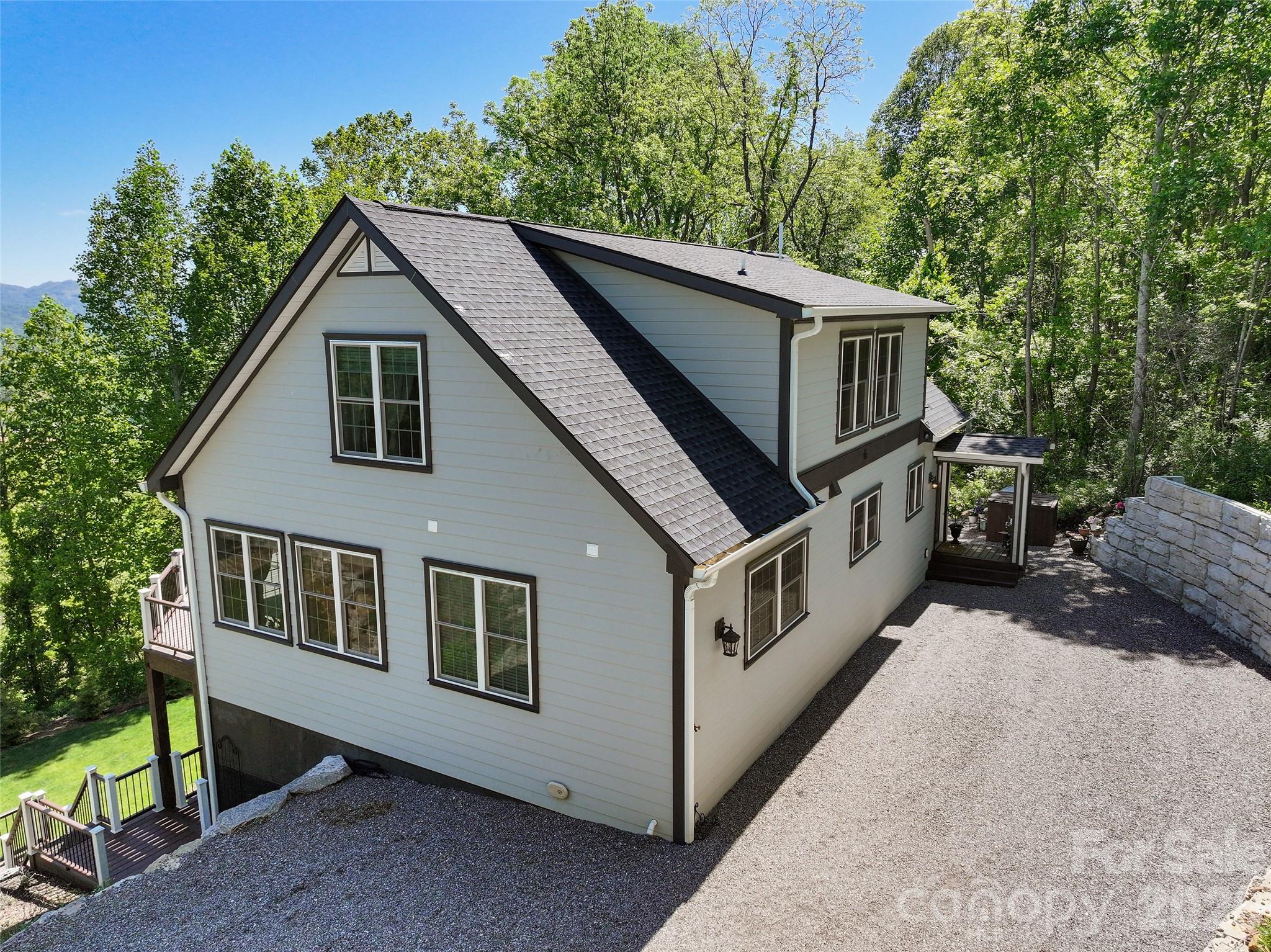 Back view of the property and driveway - 114 Nesting Ridge, Waynesville